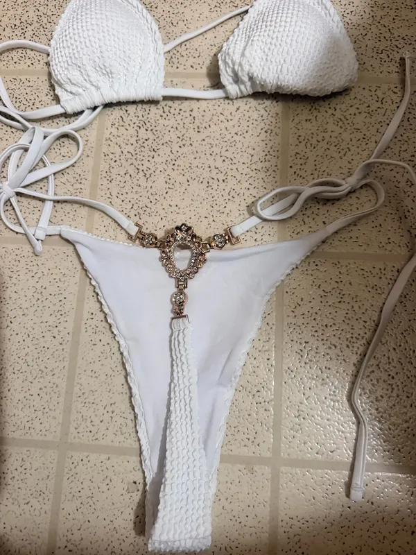 Two piece bikini with jeweled back White Size XS - Image 3