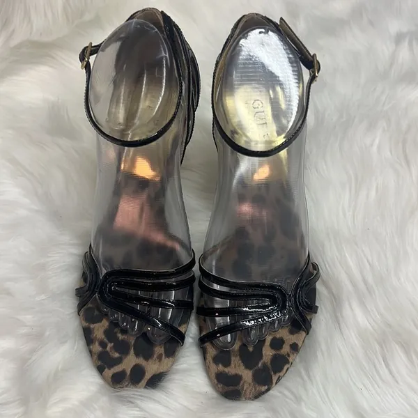 GUESS Leopard Print and Patent Leather‎ Strappy Heels BIN 12 - Image 2