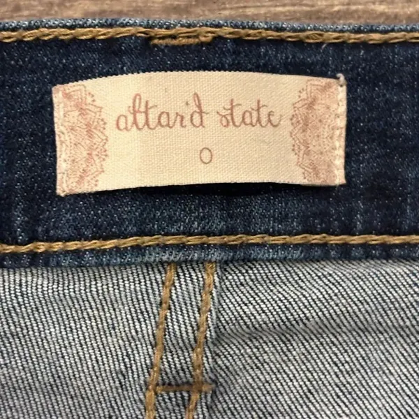 Altar'd State Blue Jean Shorts High-Waisted Cuffed Size 0 - Image 3