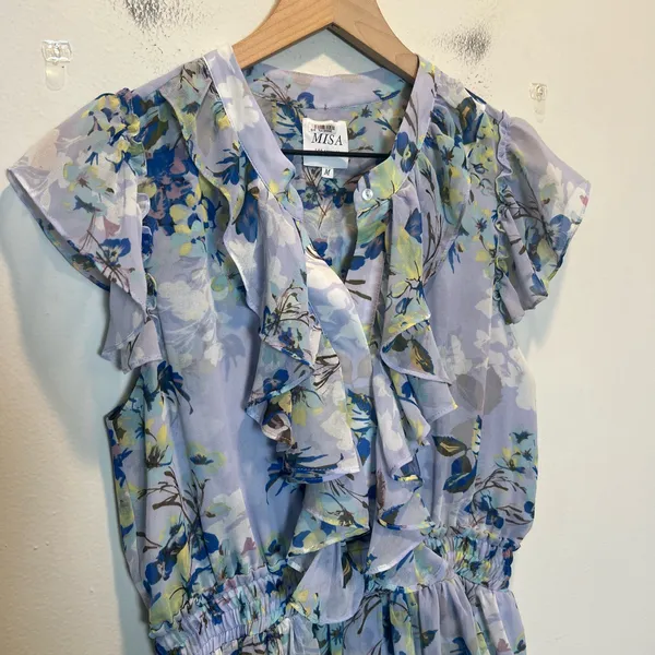 MISA LOS ANGELES- Alona Mini Dress Floral Print Size M - Image 3