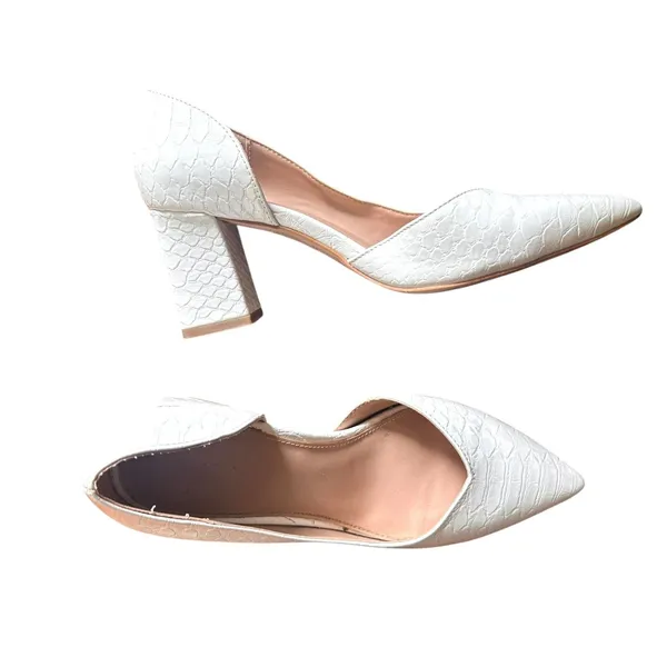 BCBGeneration Sheila Snake Skin Pointy Pump White‎ Sz 6 - Image 3
