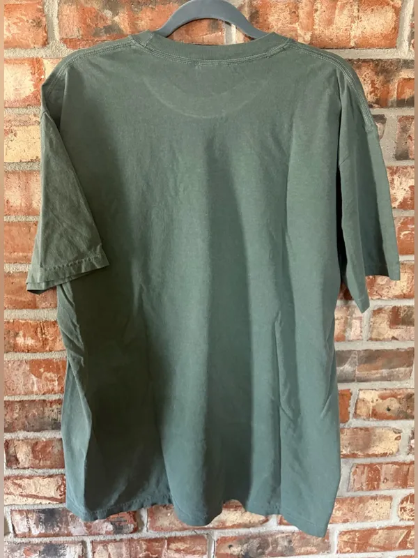 Comfort Colors Moss Short Sleeve Tee with Halloween Patch Ghost Graphic - Image 3