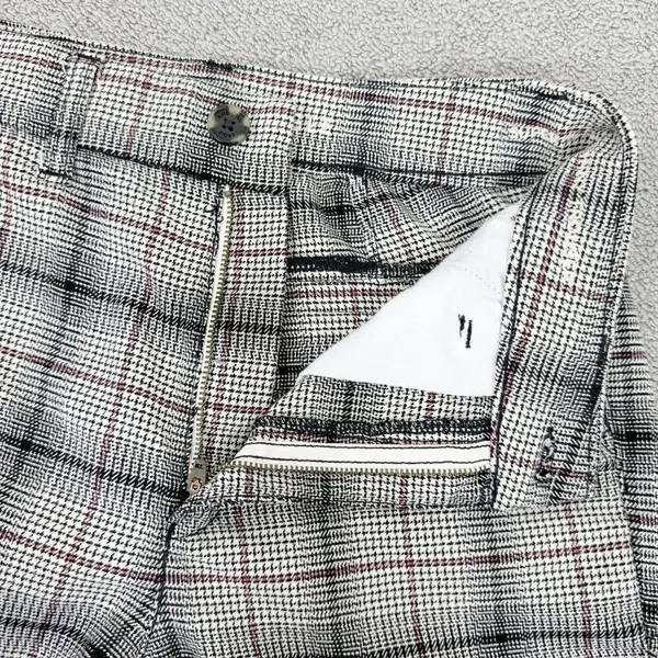 American Eagle Outfitters Plaid Flannel Super High‎ Rise Skinny Trousers Beige 4 - Image 7