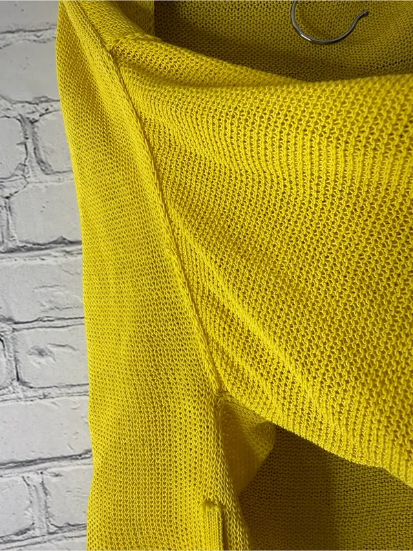 Free People Sunny Yellow Open-Front Knit Cardigan size small - Image 4