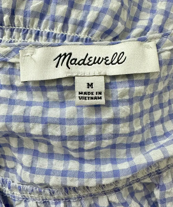 Madewell gingham seersucker Vneck top - Image 5