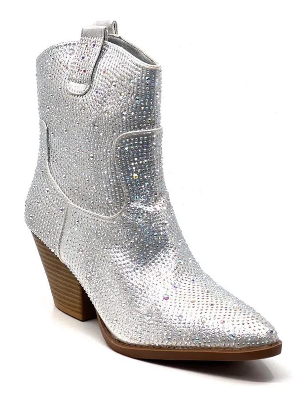 Rhinestone cowboy boots Silver Size 7.5 - Image 5