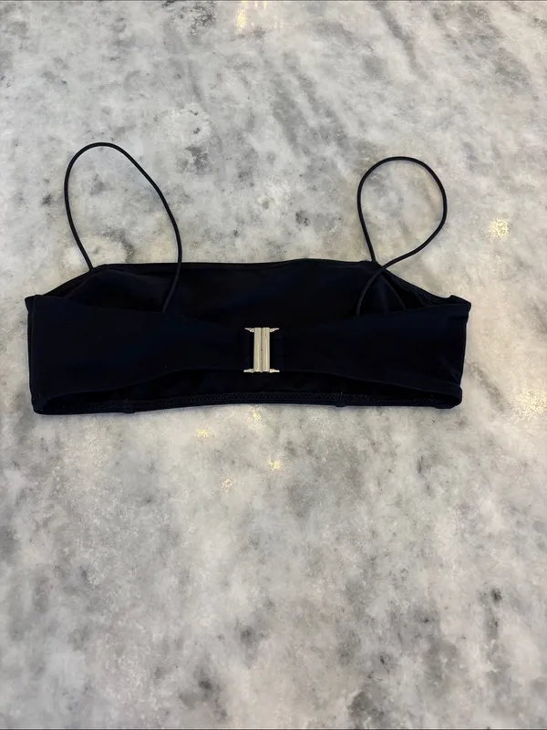 Reformation Monaco Black Strappy Bandeau Bikini Top - Women - Image 3