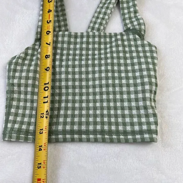OFFLINE By Aerie Womens Gingham Stretch Medium Support Sport Bra Green XXS - Image 2