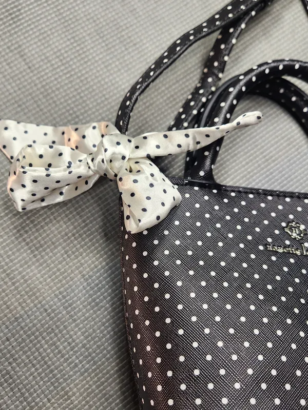 Kate Spade Black Polka Dot Mini Crossbody Tote - Image 12
