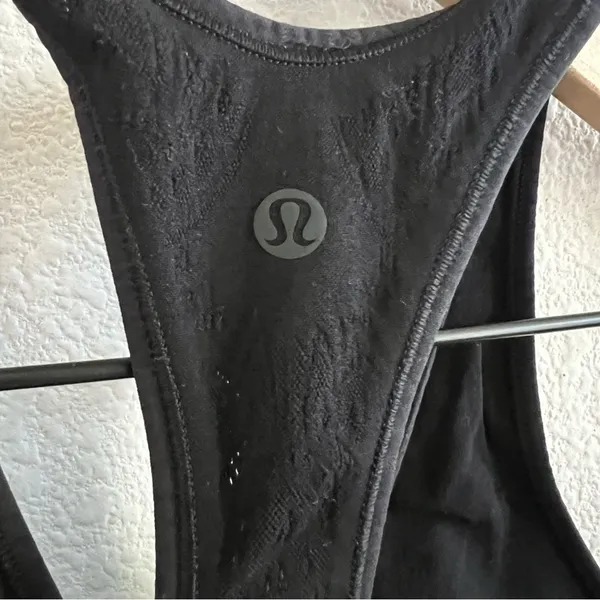 Lululemon Black Racer Back Mesh-Like Sports Bra Active Bra 2 - Image 3
