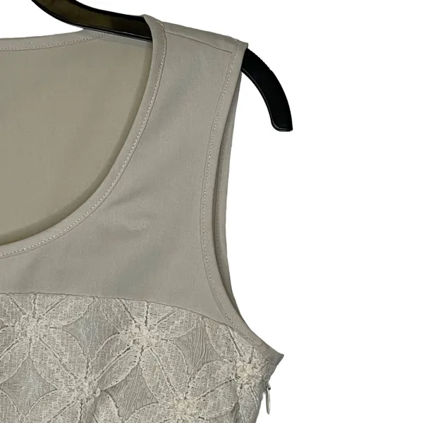 Daniel Cremieux Floral Lace Sleeveless Pleated Cocktail‎ Dress 2 Women Cream NWT - Image 5