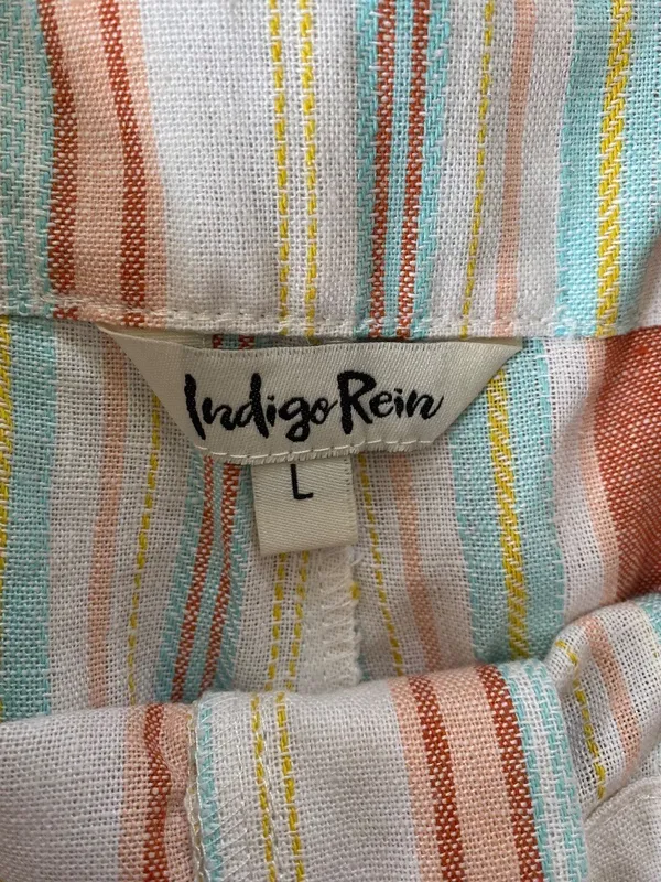 Indigo Rein Linen Jogger Pants Multi-striped Women’s Large. NWT - Image 6