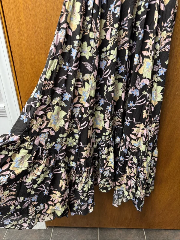 Free People Intimately FP Heat Wave Printed Maxi Dress Midnight Combo Small - Image 9
