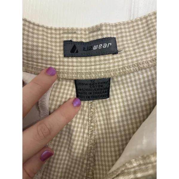 American Vintage Vtg 90s Cottage Gingham Print Cotton Midi Skirt Size 12 Granola Earthy Feminine - Image 3