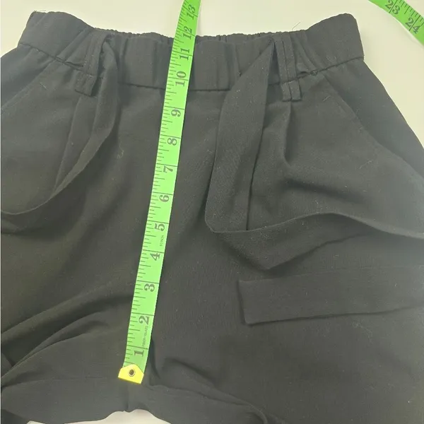 Zara -1310 Wide Leg Crop Pants‎ Tie Waist Black Women's Size XS - Image 6