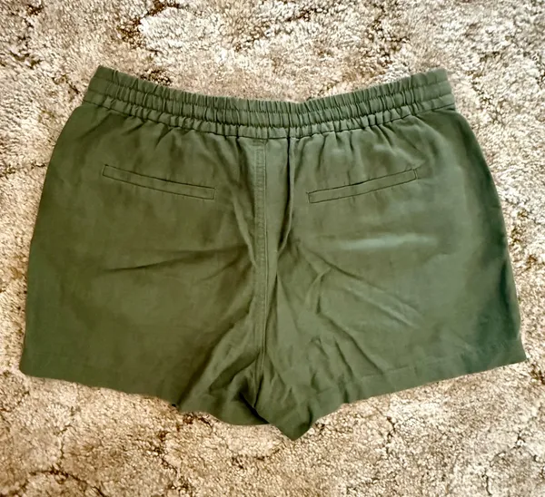 J.Crew Seaside Linen Blend Pull On Shorts Olive Green Size Small - Image 2
