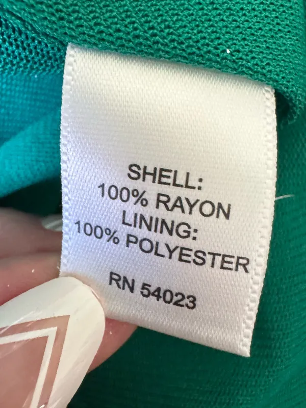 Vintage Banana Republic Emerald Green Ruched Front Dress V-Neck Midi Size 10 - Image 9