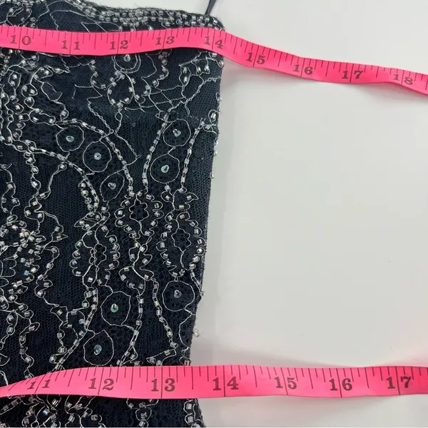 Teri‎ Jon Ricki Freeman beaded silk ruffle dress sz 6 - Image 3