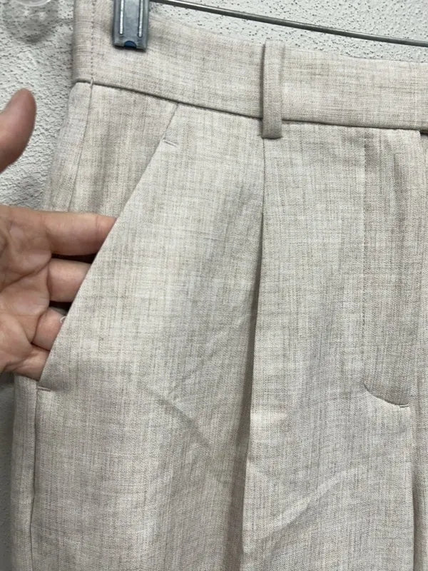 Abercrombie & Fitch Trouser Pants 2 /26 Beige Tailored Ankle Pleated High Rise - Image 5