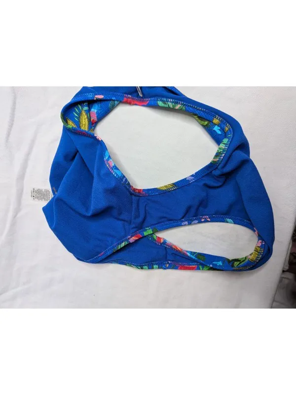Johnny Was Roumba Hiptser Blue Floral Tropical Bikini Bottoms L - Image 6