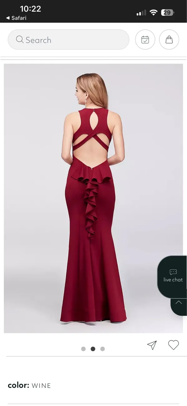 David’s bridal long wine dress - Image 2