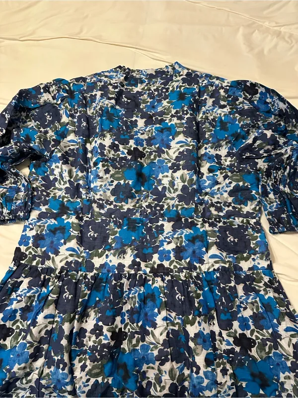 Farylina Floral Blue V-Neck Front Slit Maxi Dress - NWOT - Size XL - Image 7