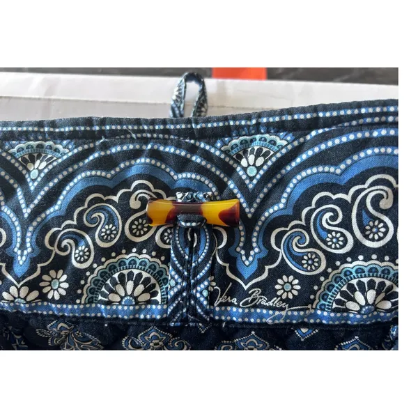 Vera Bradley Tote Bag Womens Large Blue Night and Day Quilted Cotton Excellent - Image 7