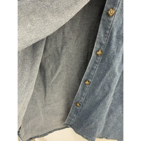 Vintage L.L. Bean Blue Denim Button Down Tank Top Sleeveless Shirt Women's XS - Image 5