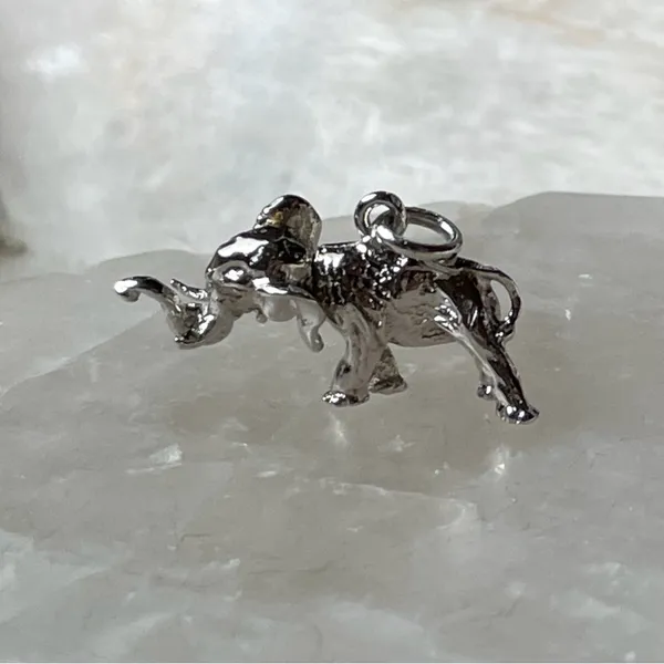 Silver Elephant Charm Pendant - Image 3