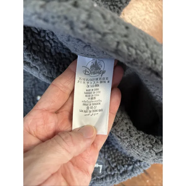 Disney Disneyland Spirit Jersey Sherpa Sweatshirt Pullover Fleece Woman‎ Grey Green XS - Image 6