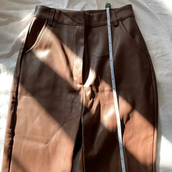 Meshki Tyra Straight Leg Faux Leather Pants Chocolate - Image 19
