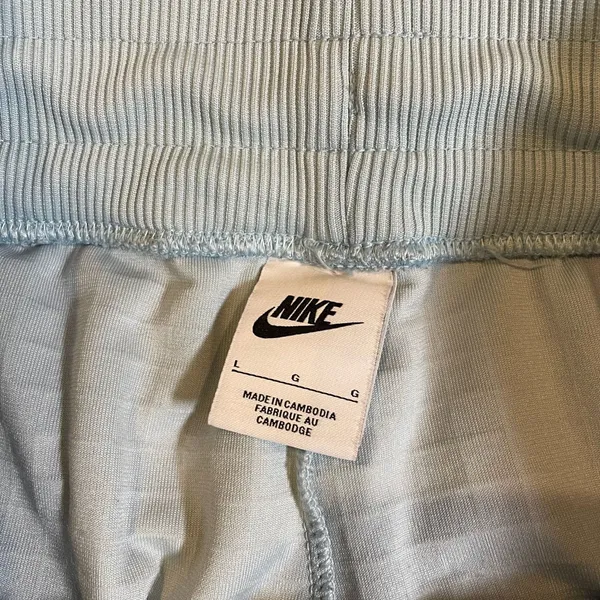 Nike Everyday Modern High-Waisted Woven Velour Grid Joggers Light Blue Size L - Image 4