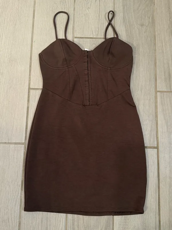 Wild Fable Chocolate Brown Spaghetti-Strap Bodycon Mini Dress - Image 2