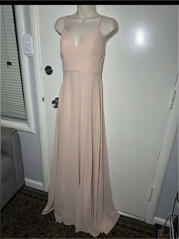 Lulu's Blush Spaghetti Strap V-Neck Maxi Dress - Image 8