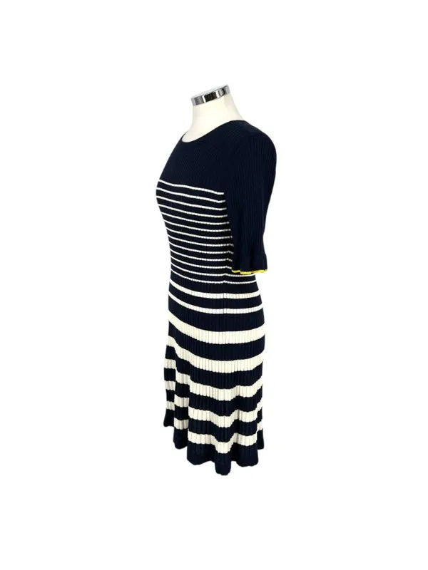 Free Assembly Nautical Striped Ribbed Knit Dress Blue White Size Medium NWT - Image 4