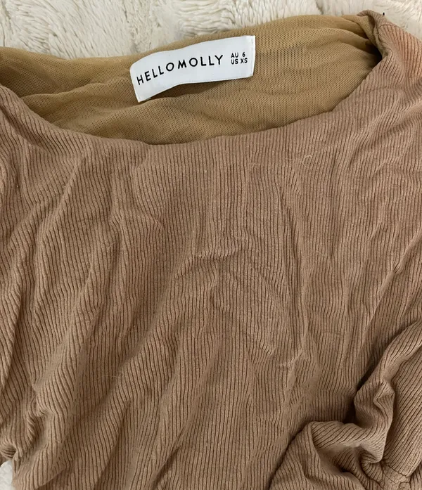 Hello Molly Tan Ruched Dress - Image 2