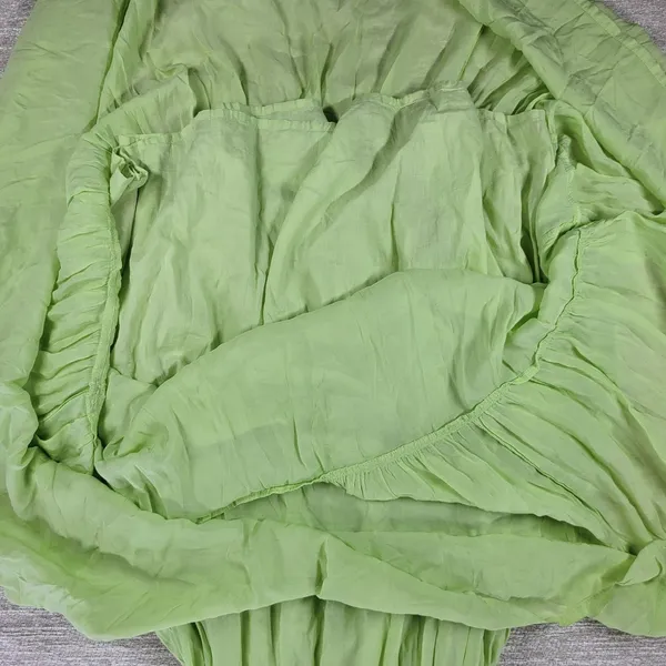 Scotch & Soda Tiered Maxi Dress Womens M Green Deep V Neck Cross Back - Image 12