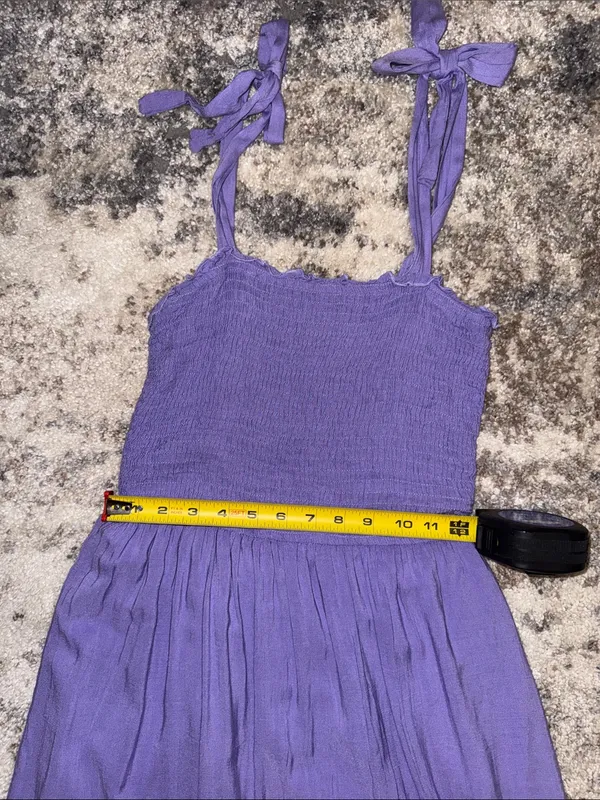 Lavender Tie-Shoulder Smocked Maxi Dress - Image 10