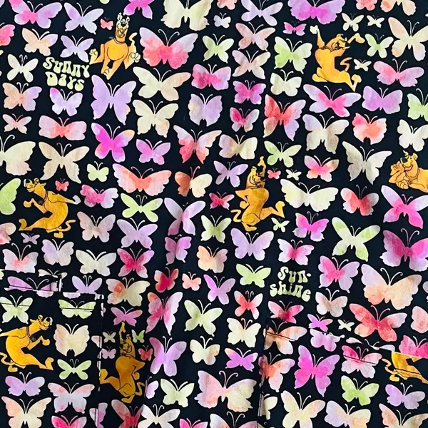 Scooby Doo Butterfly Scrub Top Black Size XS - Image 2