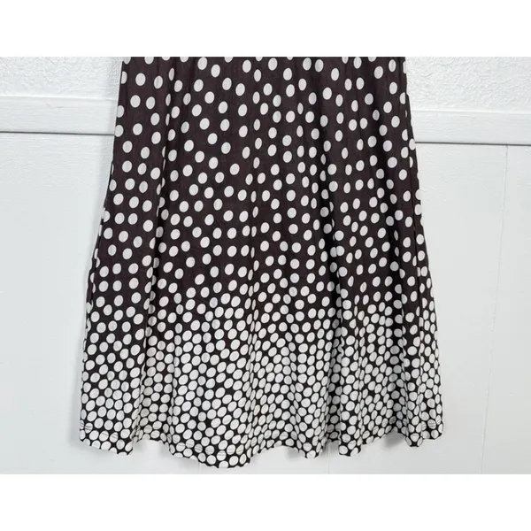 LASCANA Polka Dot Faux Wrap Midi Dress 6 Brown White Retro Pinup - Image 7