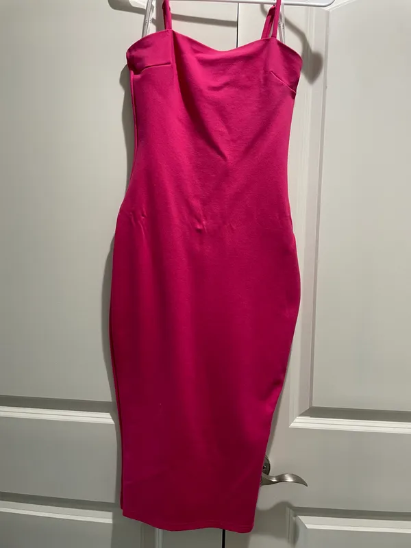 Lulus Hot Pink Bodycon Midi Dress - Image 7