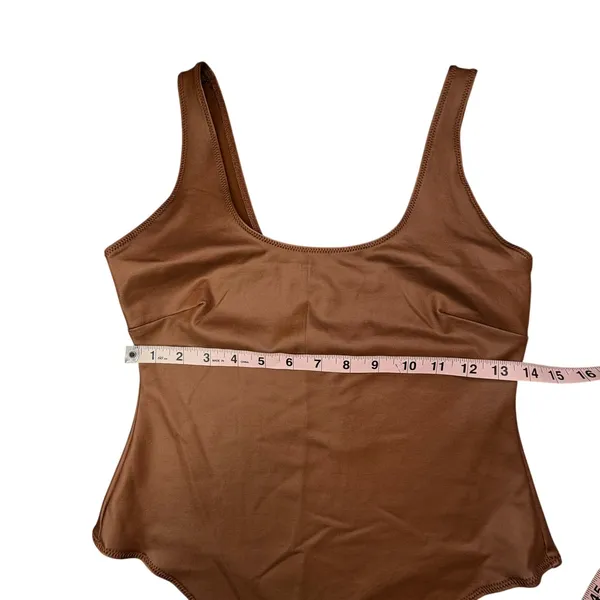 SKIMS Wet Jersey Tank Bodysuit Copper M Medium NWT Faux Leather Look BS-TNK-0801 - Image 8