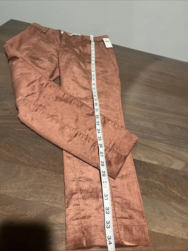 Anthropologie Copper-Tone Essential Skinny Trousers Sz 4 NWT - Image 4