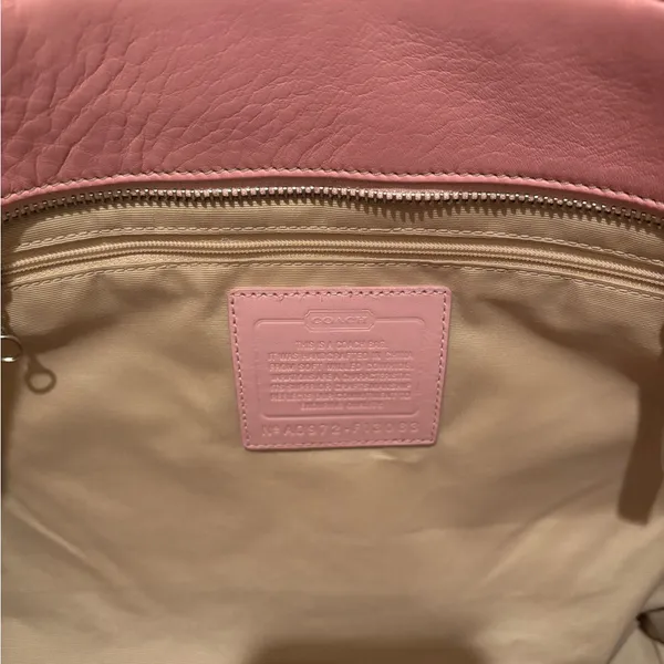 COACH Large Hamilton Pink Pebbled Leather Tote Bag - Image 4