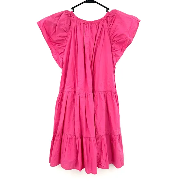 Talulah Size Large Short Sleeve Mini Dress Pink Tiered Skirt 100% Cotton‎ - Image 2