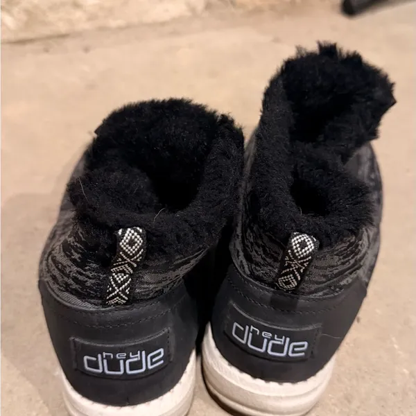 Hey Dude Black Fur Shoes - Image 4