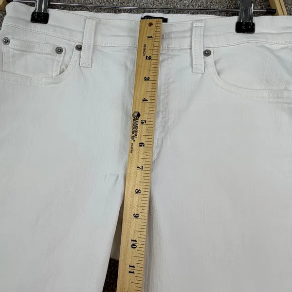 J.Crew Flare Crop Jeans Women 28 White Mid-Rise Raw Hem Coastal Preppy Denim - Image 8