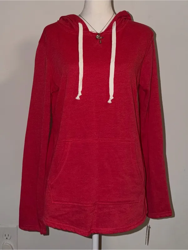 2000s vintage style red long sleeve hoodie - Image 2