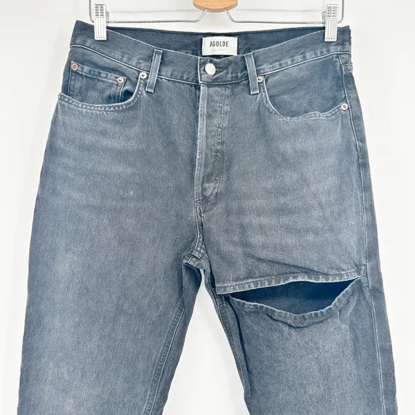 AGOLDE Womens‎ Organic Cotton Lana Slice High Rise Cutout Straight Leg Jeans 29 - Image 4