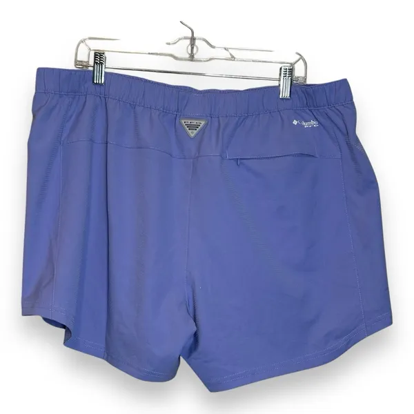 Columbia Women's Sandy River Blue Shorts Swim Outdoor Reg Fit‎ 1XL 5" Zip Pocket - Image 2
